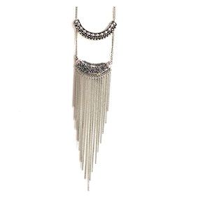 Silver Chain Fringe Necklace